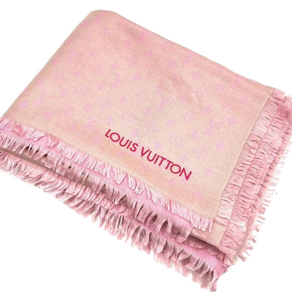 Louis Vuitton Pink Fringed Scarf - Picture 7 of 7